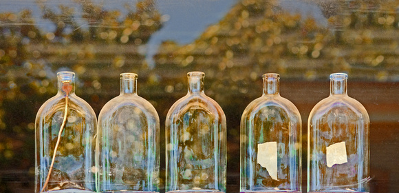 Five Bottles in  Window